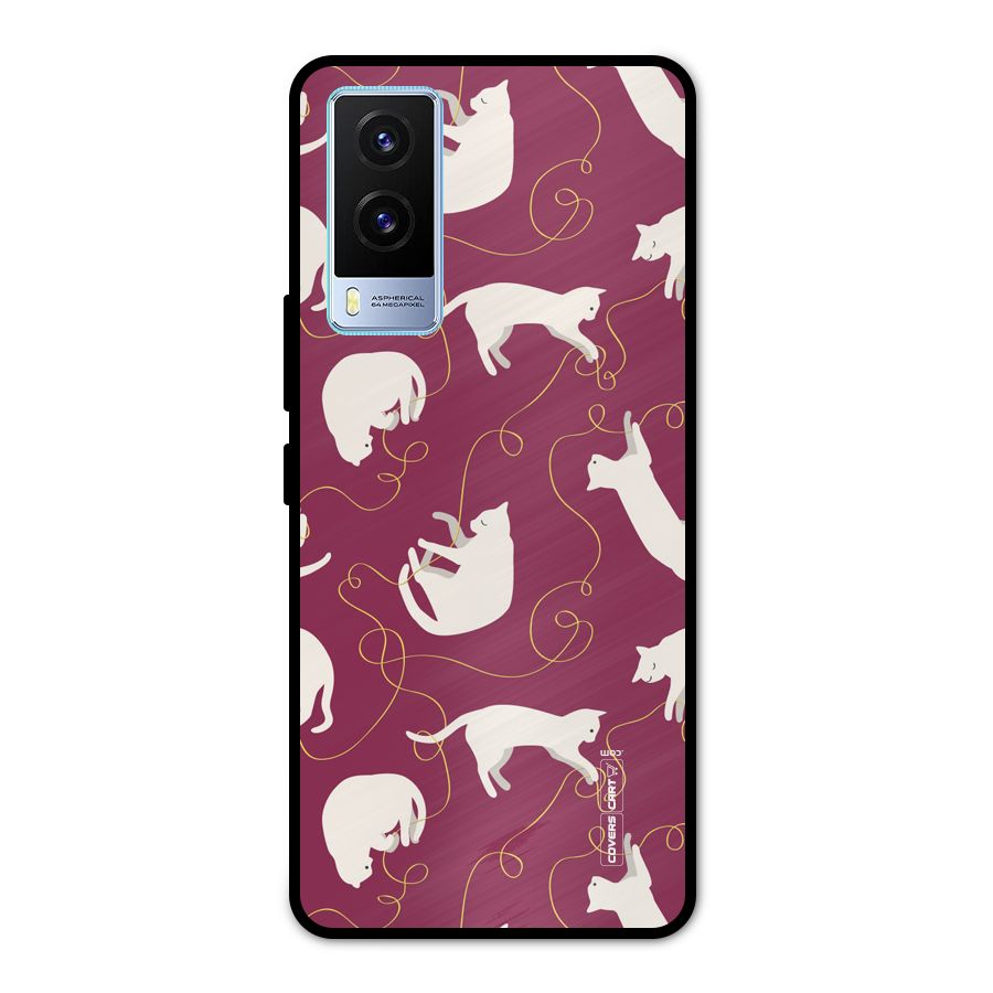 Lazy Kitty Metal Back Case for Vivo V21e 5G