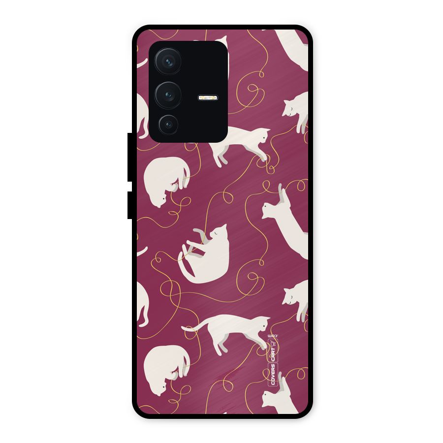 Lazy Kitty Metal Back Case for Vivo V23 5G