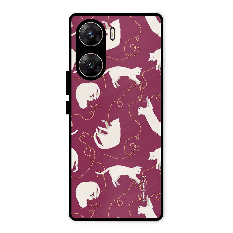 Lazy Kitty Metal Back Case for Vivo V29e