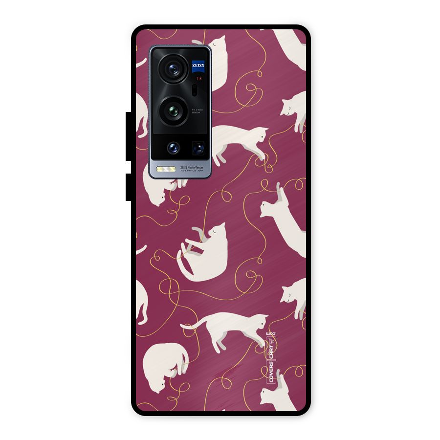 Lazy Kitty Metal Back Case for Vivo X60 Pro Plus