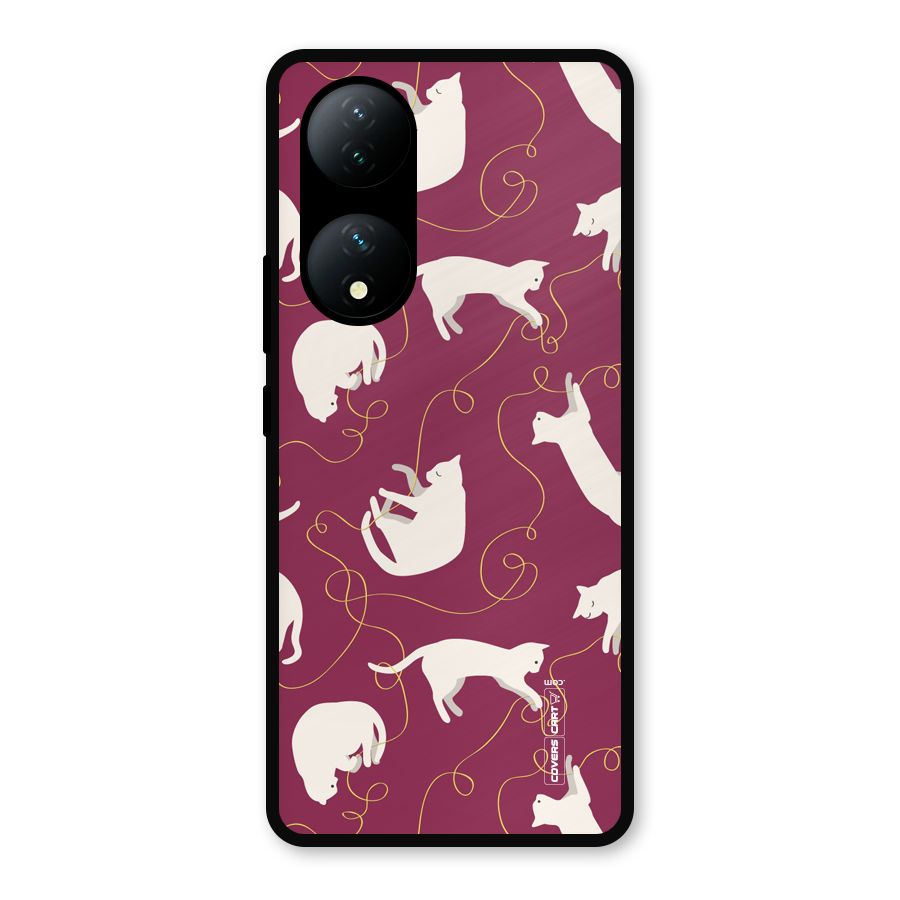 Lazy Kitty Metal Back Case for Vivo Y100a