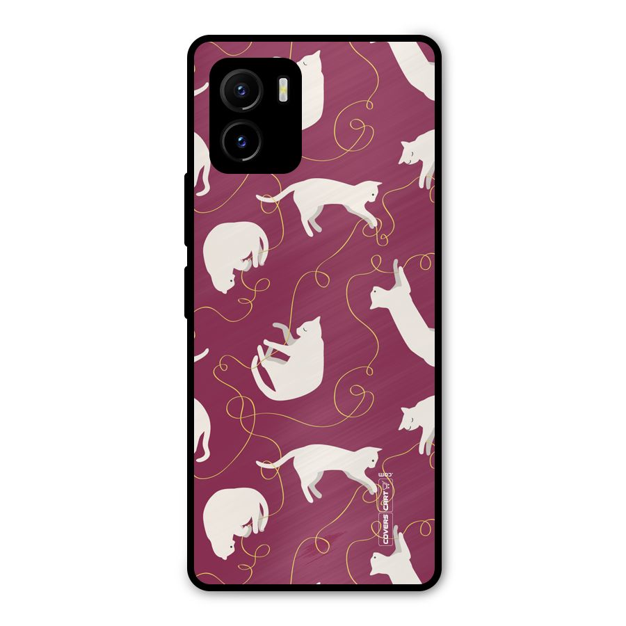 Lazy Kitty Metal Back Case for Vivo Y15s