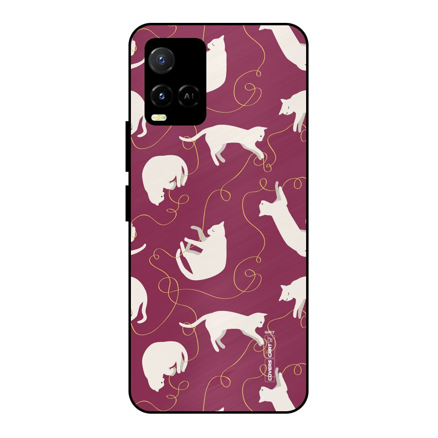 Lazy Kitty Metal Back Case for Vivo Y21A