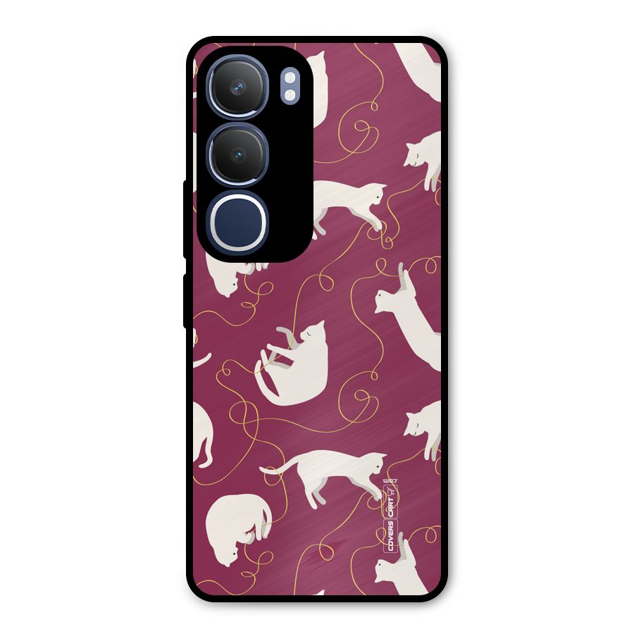 Lazy Kitty Metal Back Case for Vivo Y29