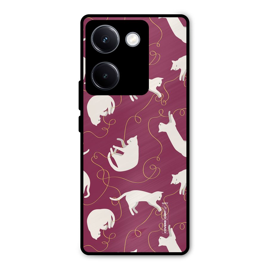 Lazy Kitty Metal Back Case for Vivo Y300 Plus