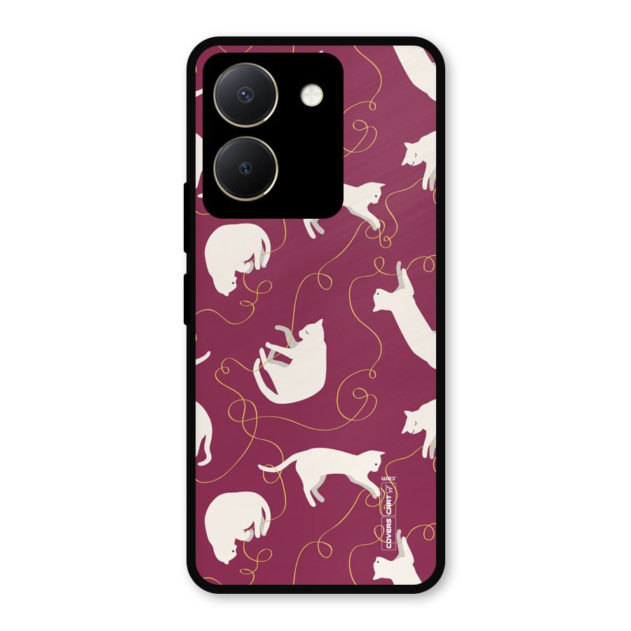 Lazy Kitty Metal Back Case for Vivo Y36