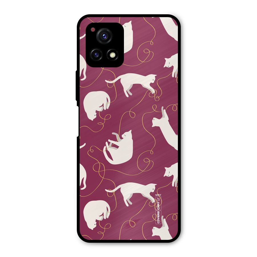 Lazy Kitty Metal Back Case for Vivo Y72 5G