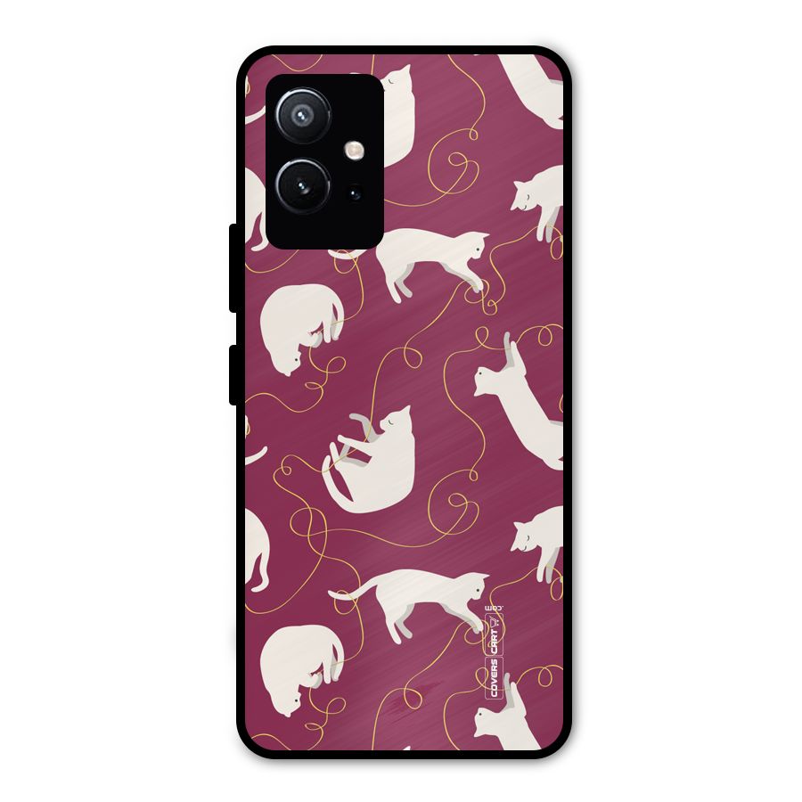 Lazy Kitty Metal Back Case for Vivo Y75 5G