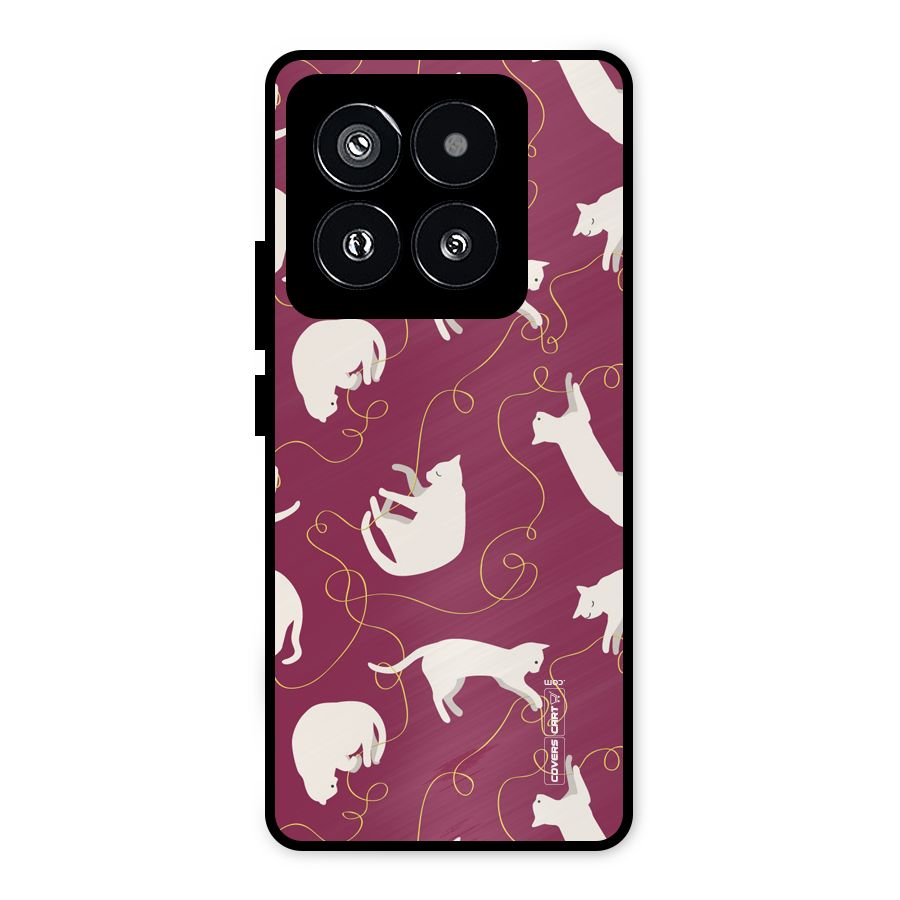 Lazy Kitty Metal Back Case for Xiaomi 14 Pro
