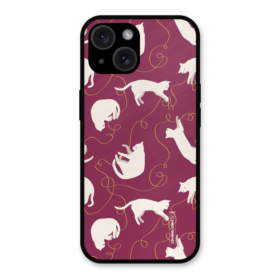 Lazy Kitty Metal Back Case for iPhone 15