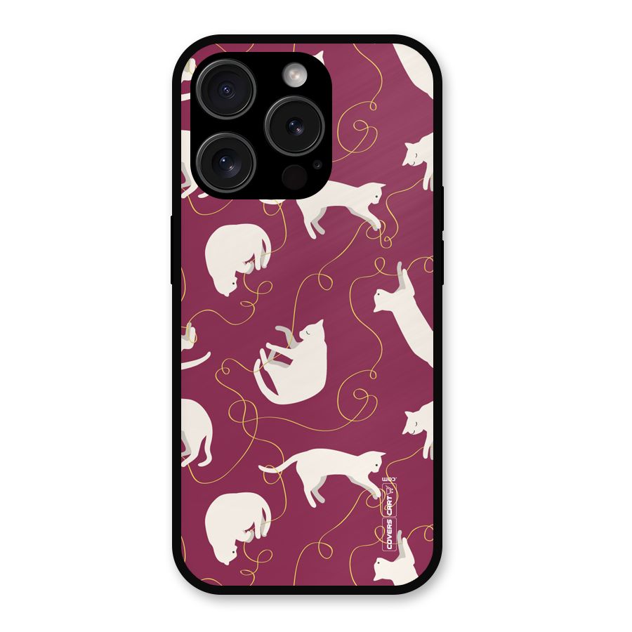 Lazy Kitty Metal Back Case for iPhone 15 Pro