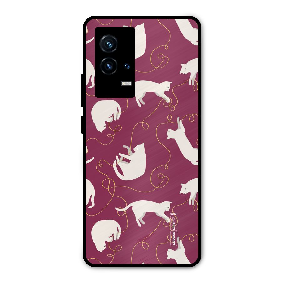 Lazy Kitty Metal Back Case for iQOO 9 5G