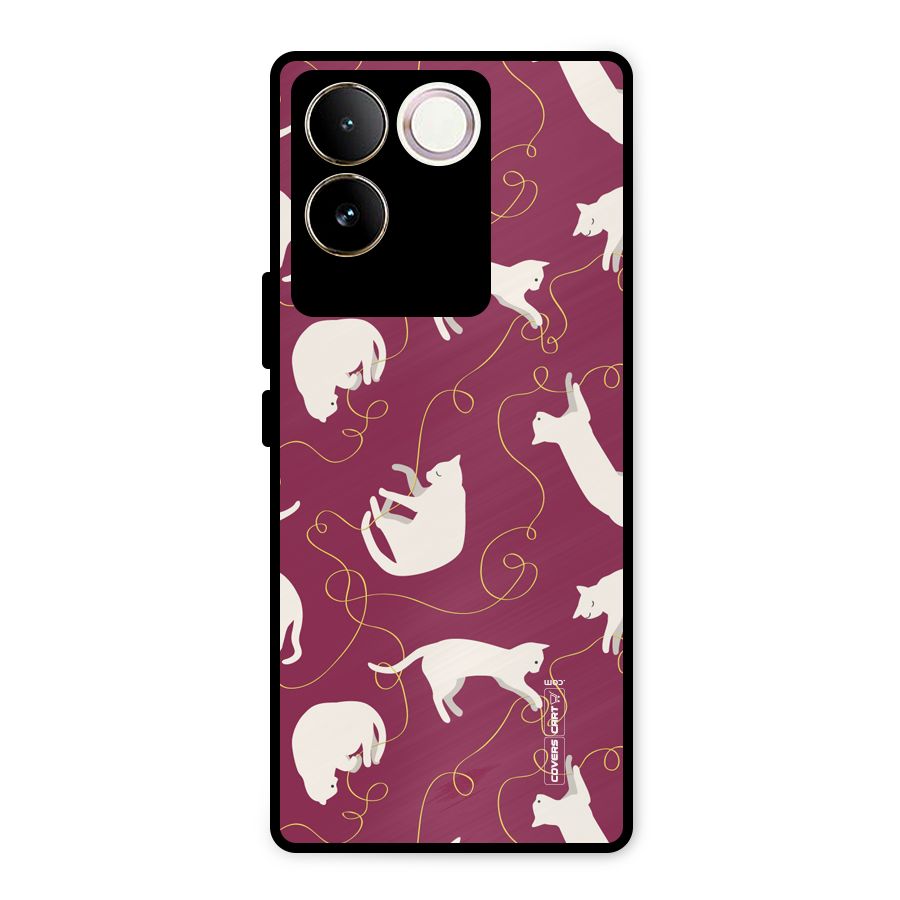 Lazy Kitty Metal Back Case for iQOO Z7 Pro