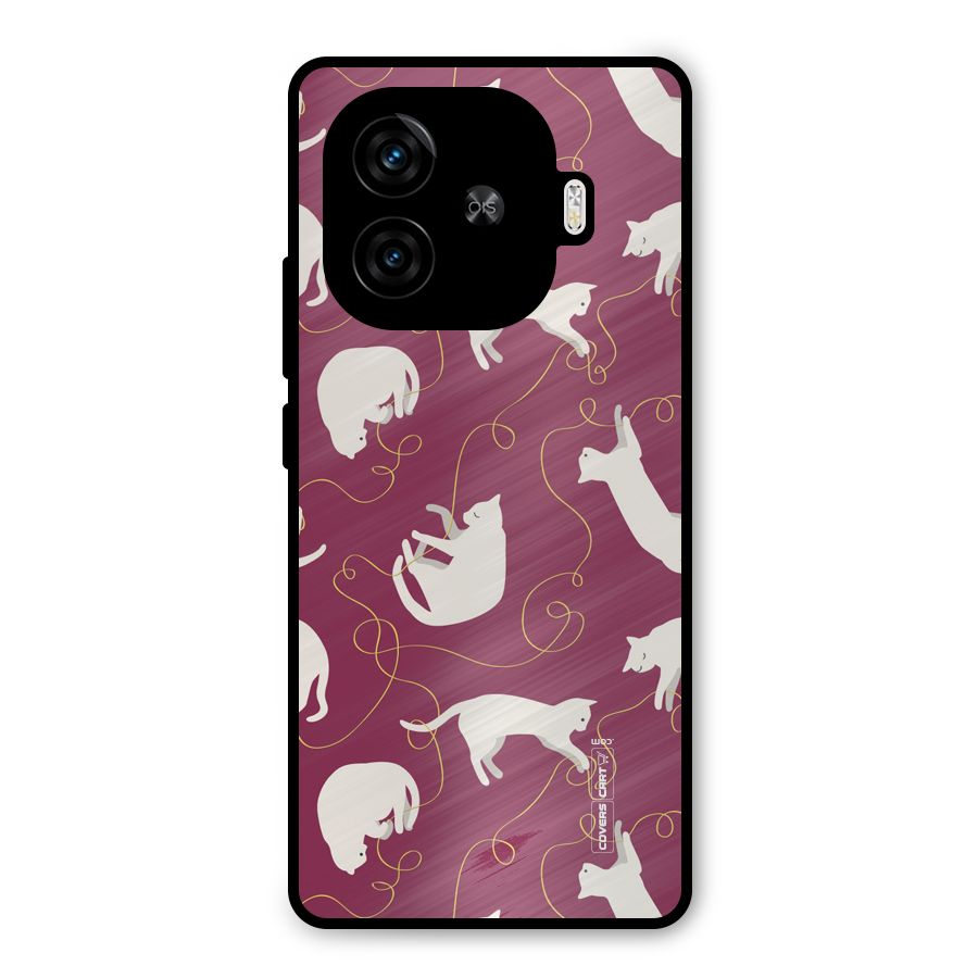 Lazy Kitty Metal Back Case for iQOO Z9 Turbo