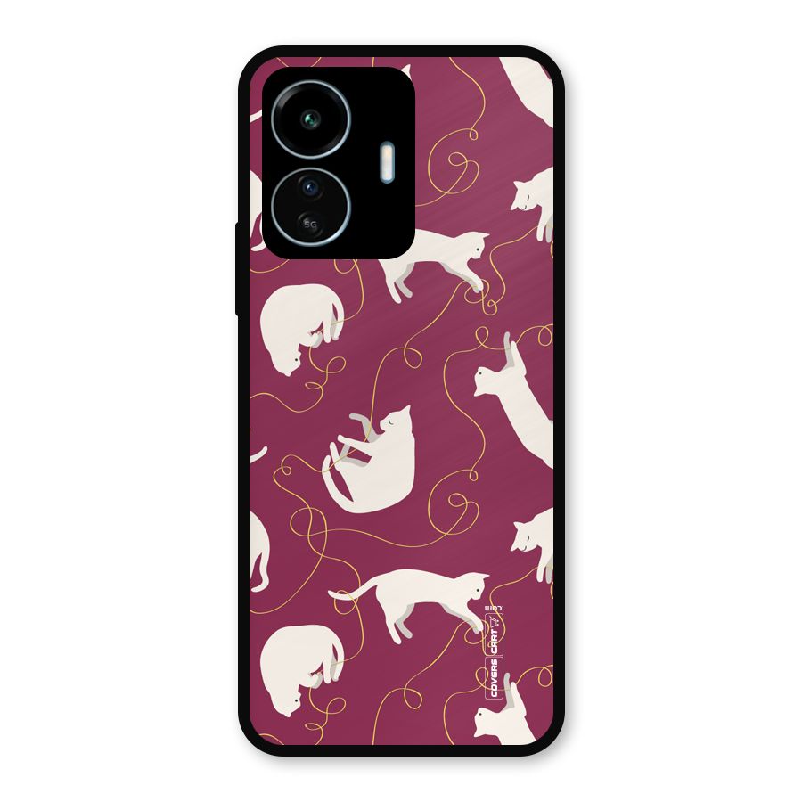 Lazy Kitty Metal Back Case for vivo iQOO Z6 Lite 5G