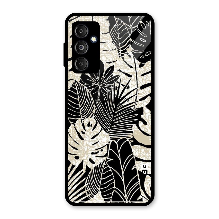 Leaf Pattern Glass Back Case for Galaxy M14 5G