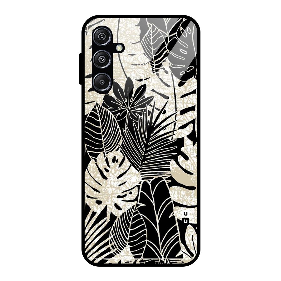 Leaf Pattern Glass Back Case for Galaxy M34 5G