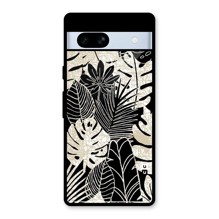 Leaf Pattern Glass Back Case for Google Pixel 7a