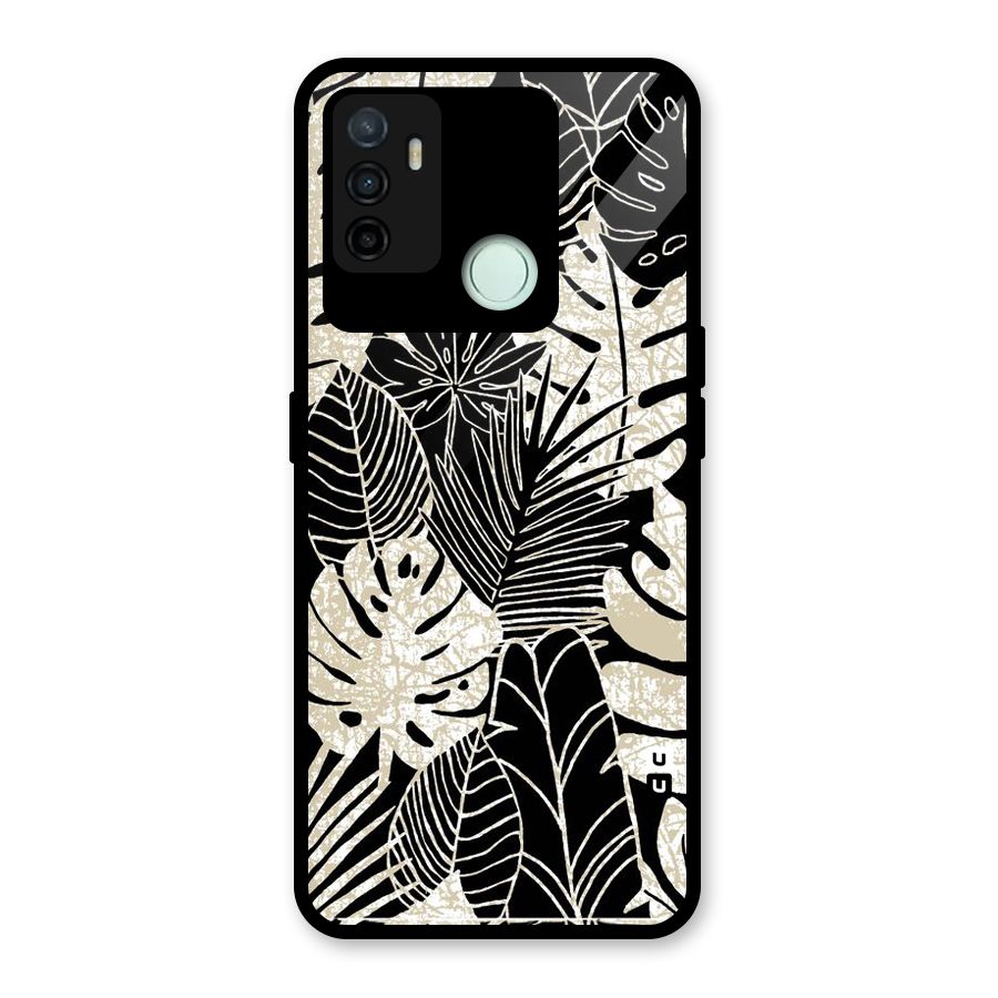 Leaf Pattern Glass Back Case for Oppo A53