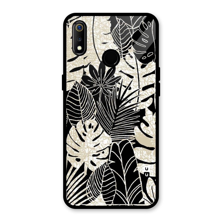 Leaf Pattern Glass Back Case for Realme 3i