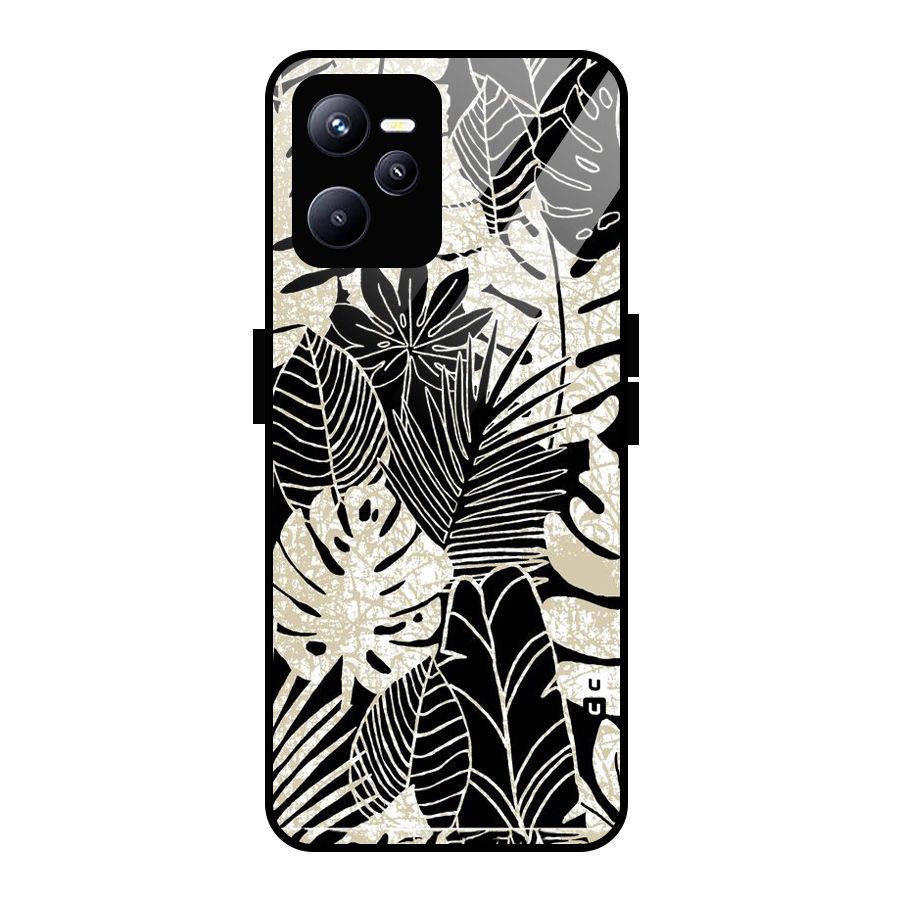 Leaf Pattern Glass Back Case for Realme C35