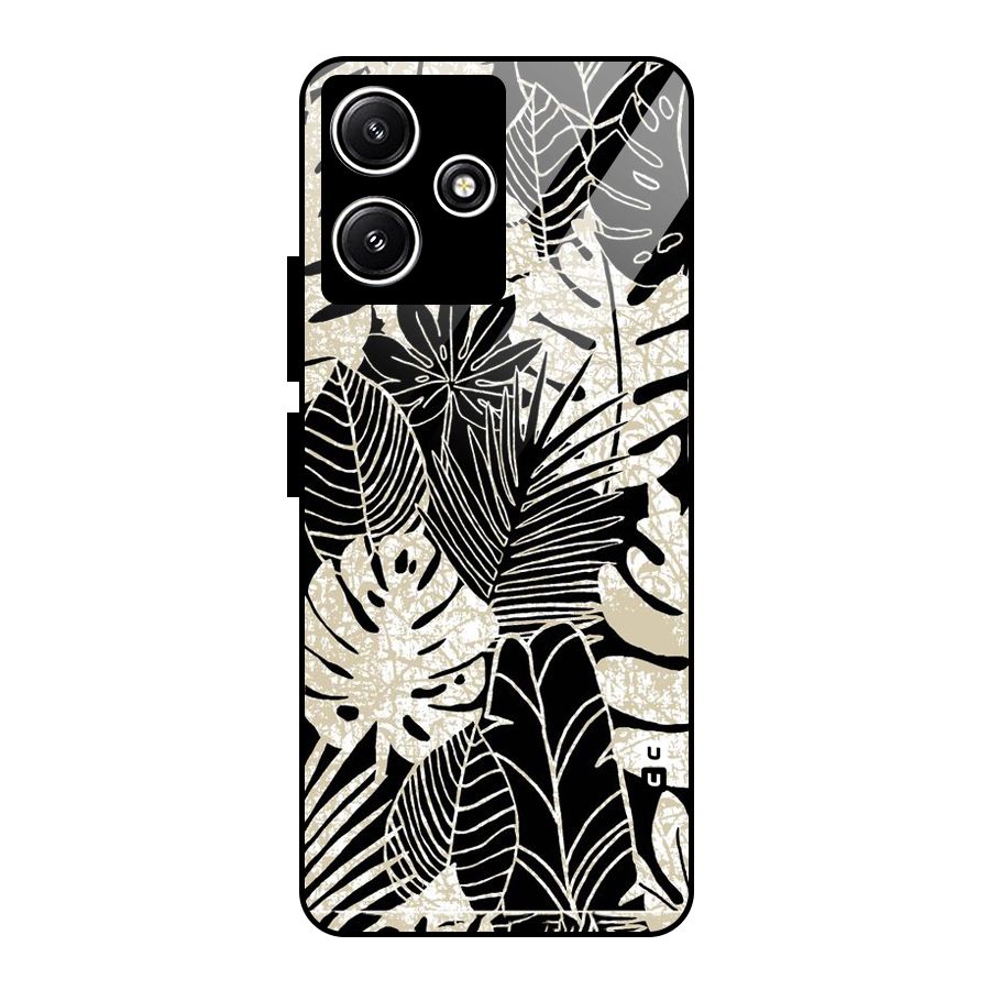 Leaf Pattern Glass Back Case for Redmi 12 5G