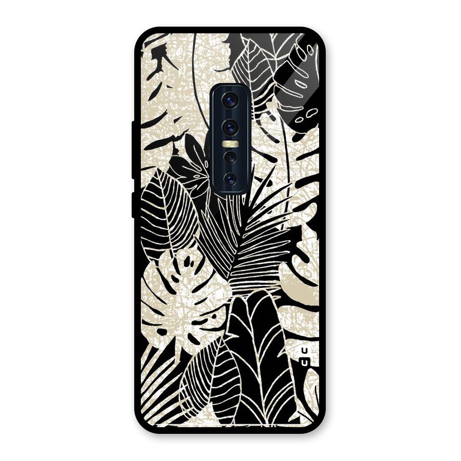Leaf Pattern Glass Back Case for Vivo V17 Pro