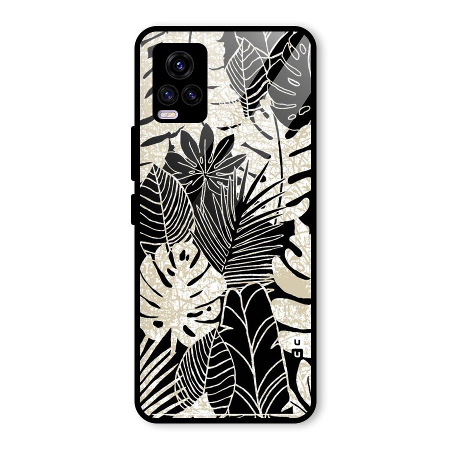 Leaf Pattern Glass Back Case for Vivo V20 2021