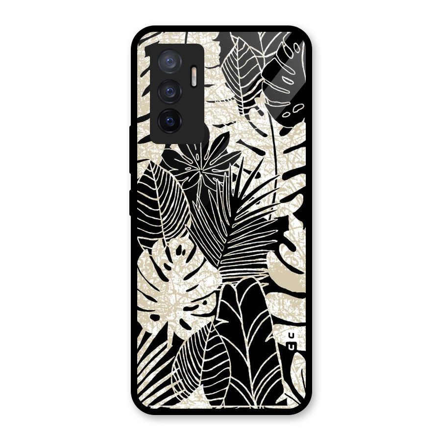 Leaf Pattern Glass Back Case for Vivo V23e