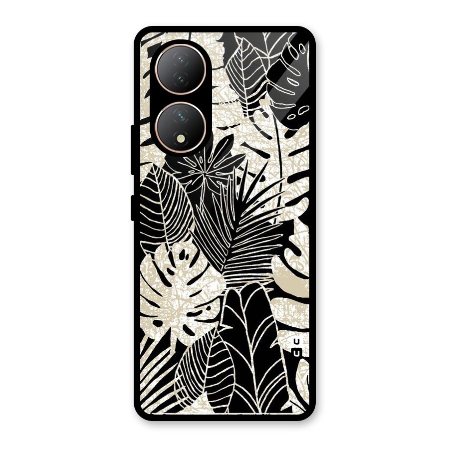 Leaf Pattern Glass Back Case for Vivo Y100