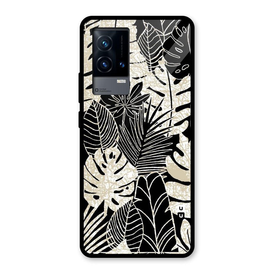 Leaf Pattern Glass Back Case for iQOO 9 5G