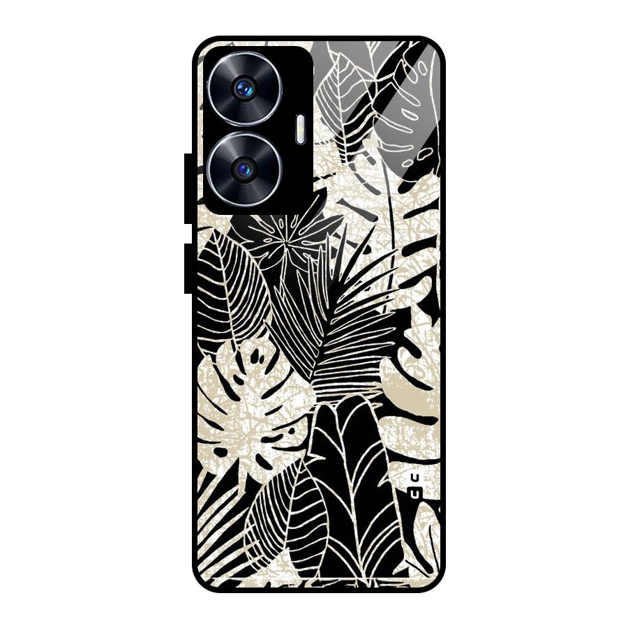 Leaf Pattern Glass Back Case for realme C55