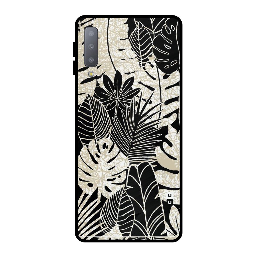 Leaf Pattern Metal Back Case for Galaxy A7 (2018)