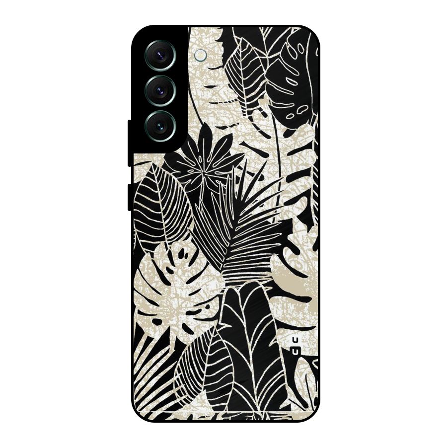 Leaf Pattern Metal Back Case for Galaxy S22 Plus 5G