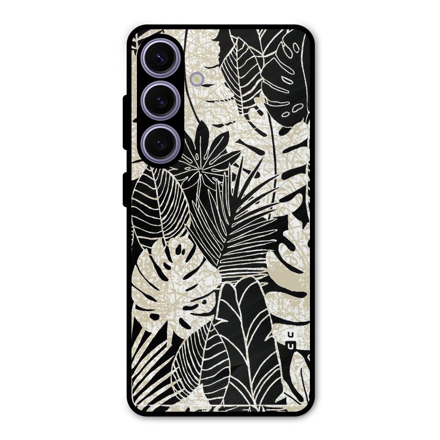 Leaf Pattern Metal Back Case for Galaxy S24