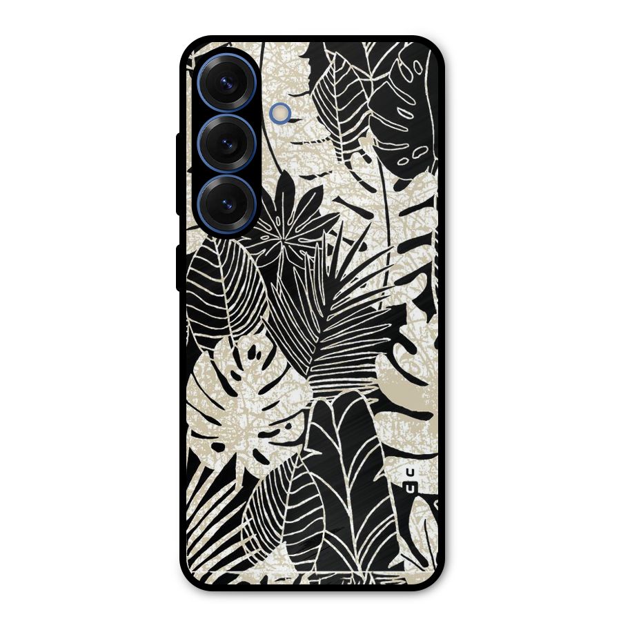 Leaf Pattern Metal Back Case for Galaxy S25
