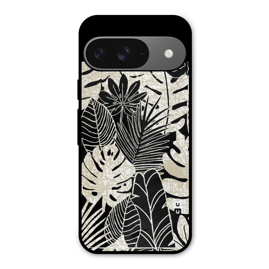 Leaf Pattern Metal Back Case for Google Pixel 9