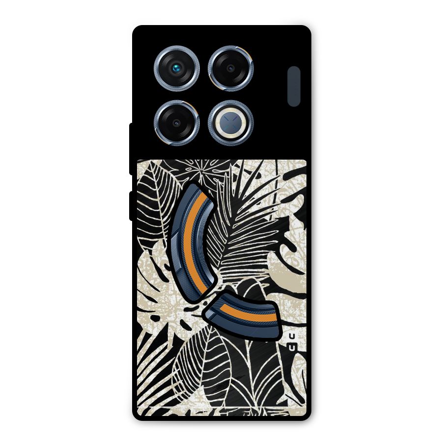 Leaf Pattern Metal Back Case for Infinix GT 20 Pro