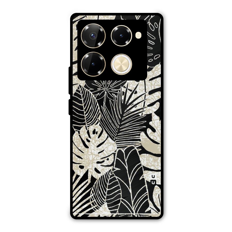 Leaf Pattern Metal Back Case for Infinix Note 40 Pro