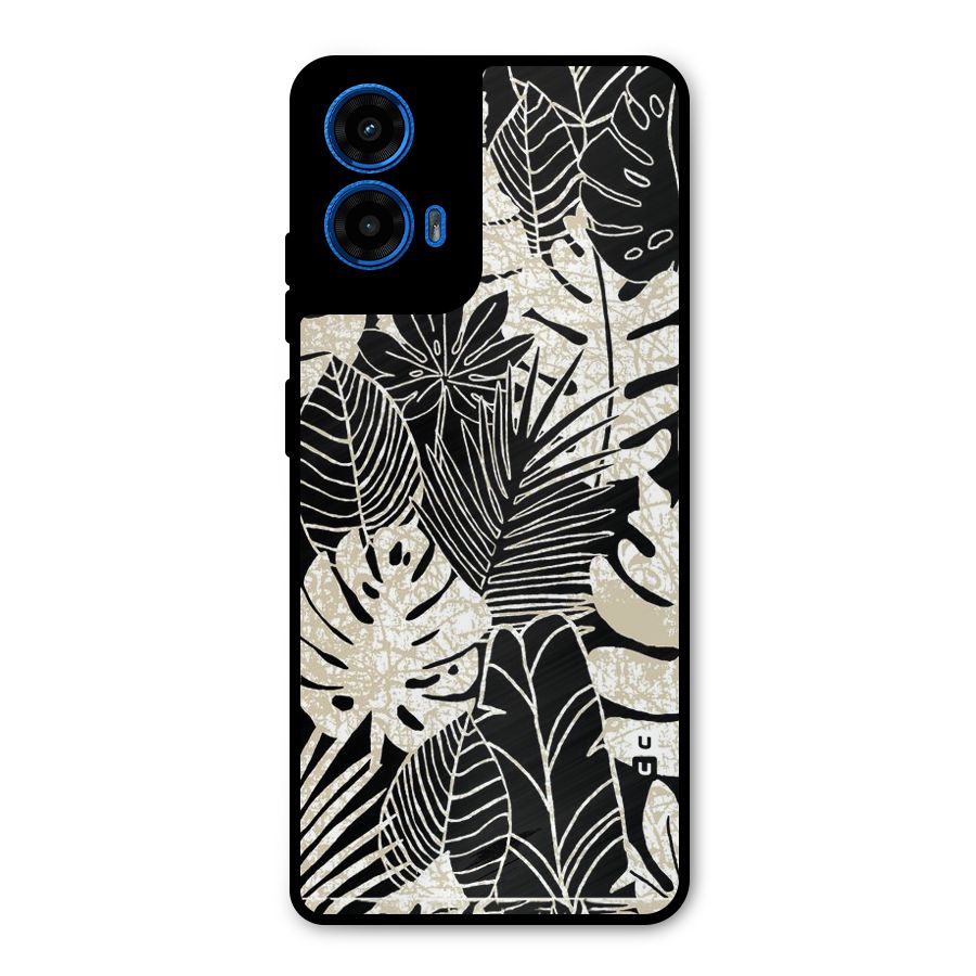 Leaf Pattern Metal Back Case for Moto G45