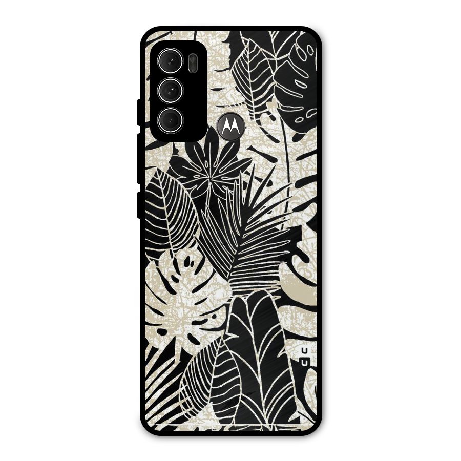 Leaf Pattern Metal Back Case for Moto G60