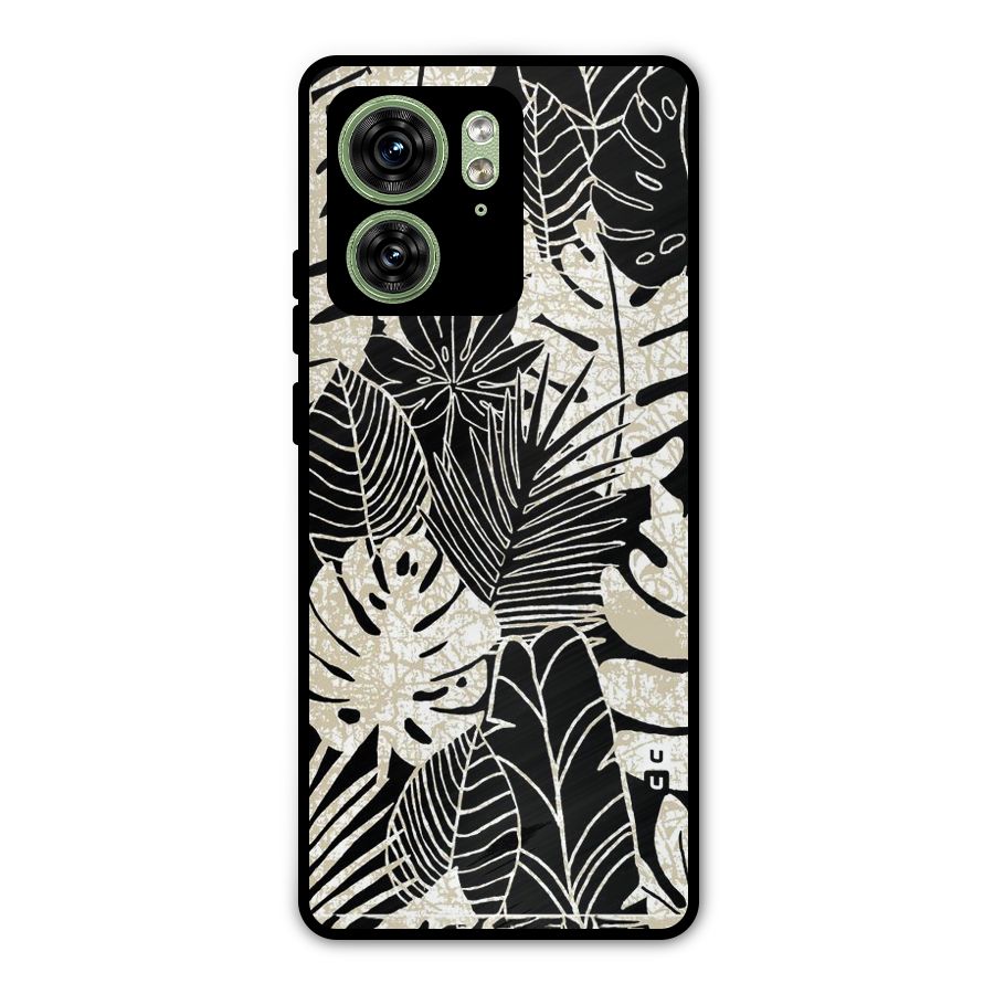 Leaf Pattern Metal Back Case for Motorola Edge 40 5G