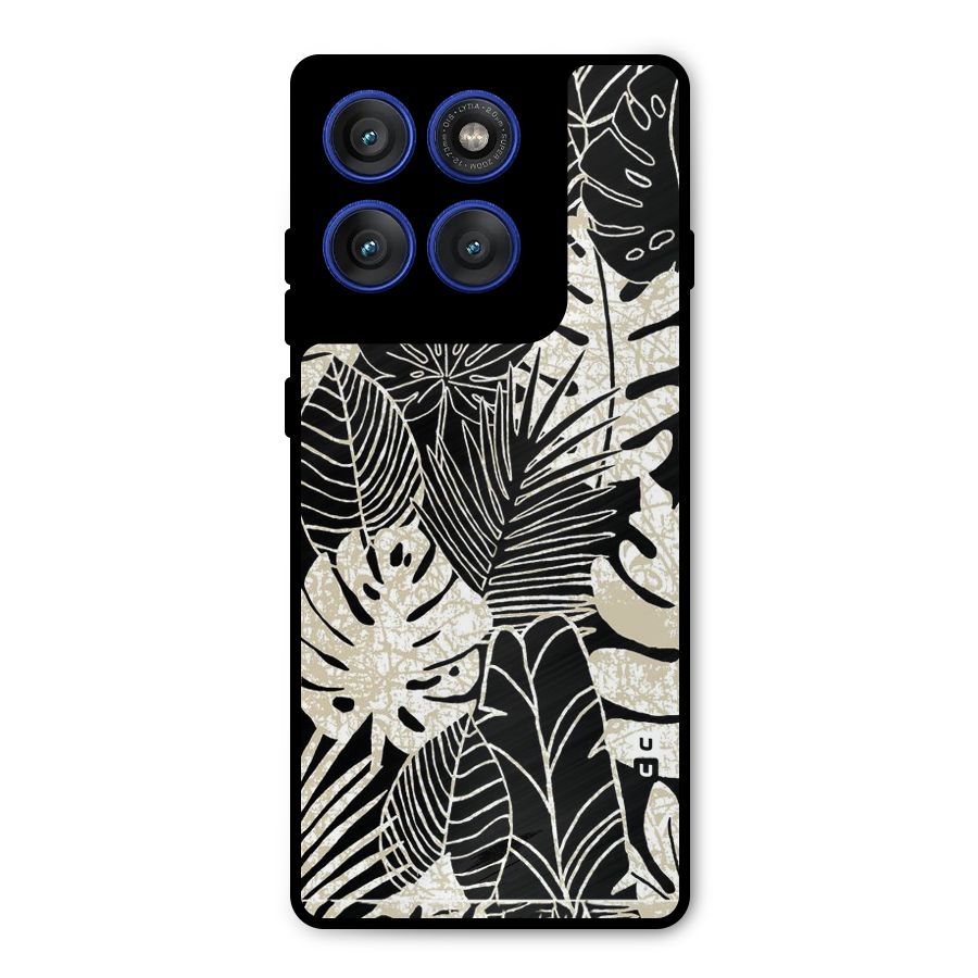 Leaf Pattern Metal Back Case for Motorola Edge 60 Pro