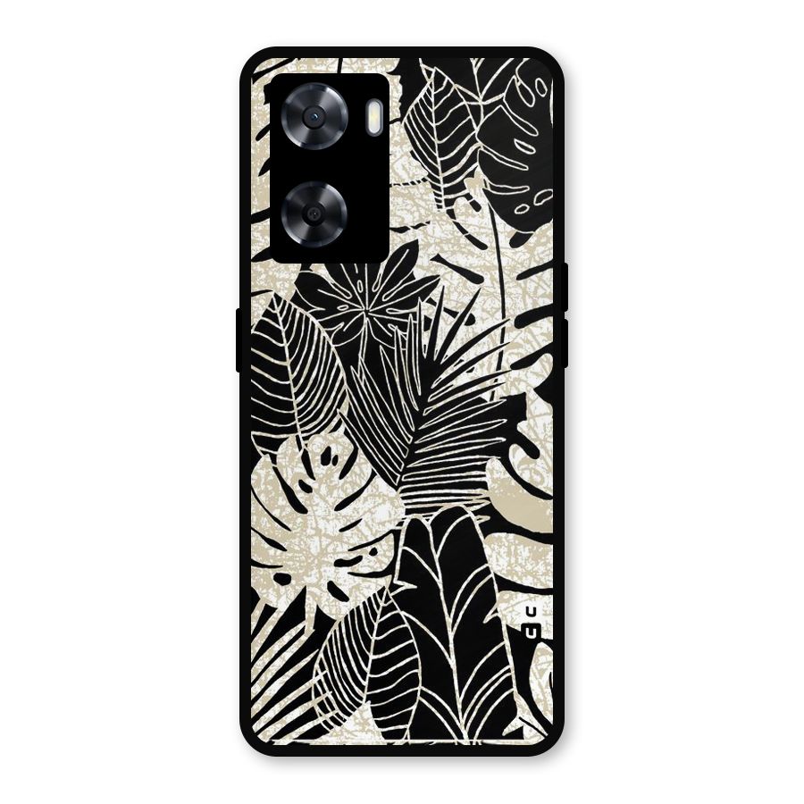 Leaf Pattern Metal Back Case for Oppo A77