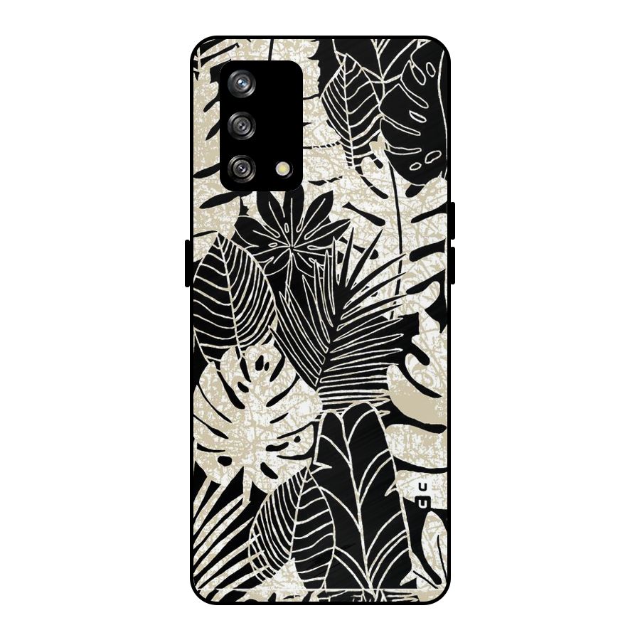 Leaf Pattern Metal Back Case for Oppo F19