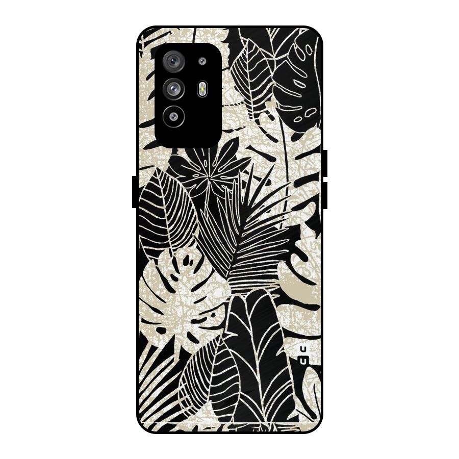 Leaf Pattern Metal Back Case for Oppo F19 Pro Plus 5G