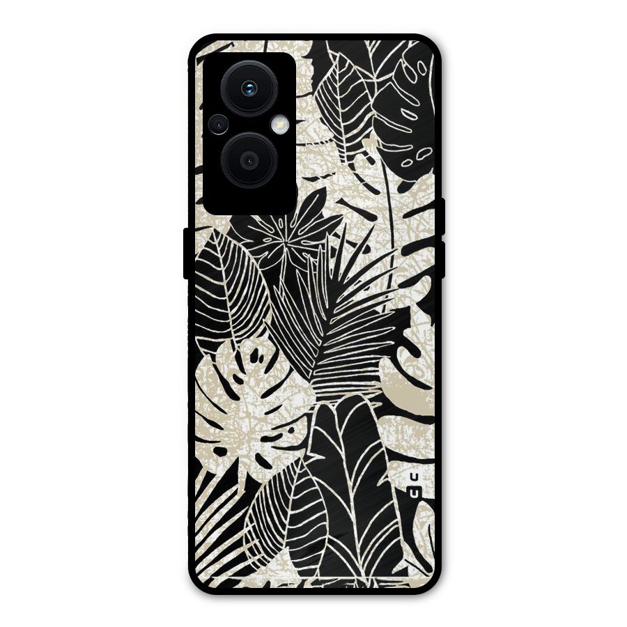 Leaf Pattern Metal Back Case for Oppo F21s Pro 5G