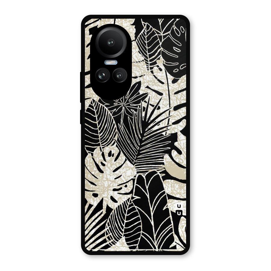 Leaf Pattern Metal Back Case for Oppo Reno10