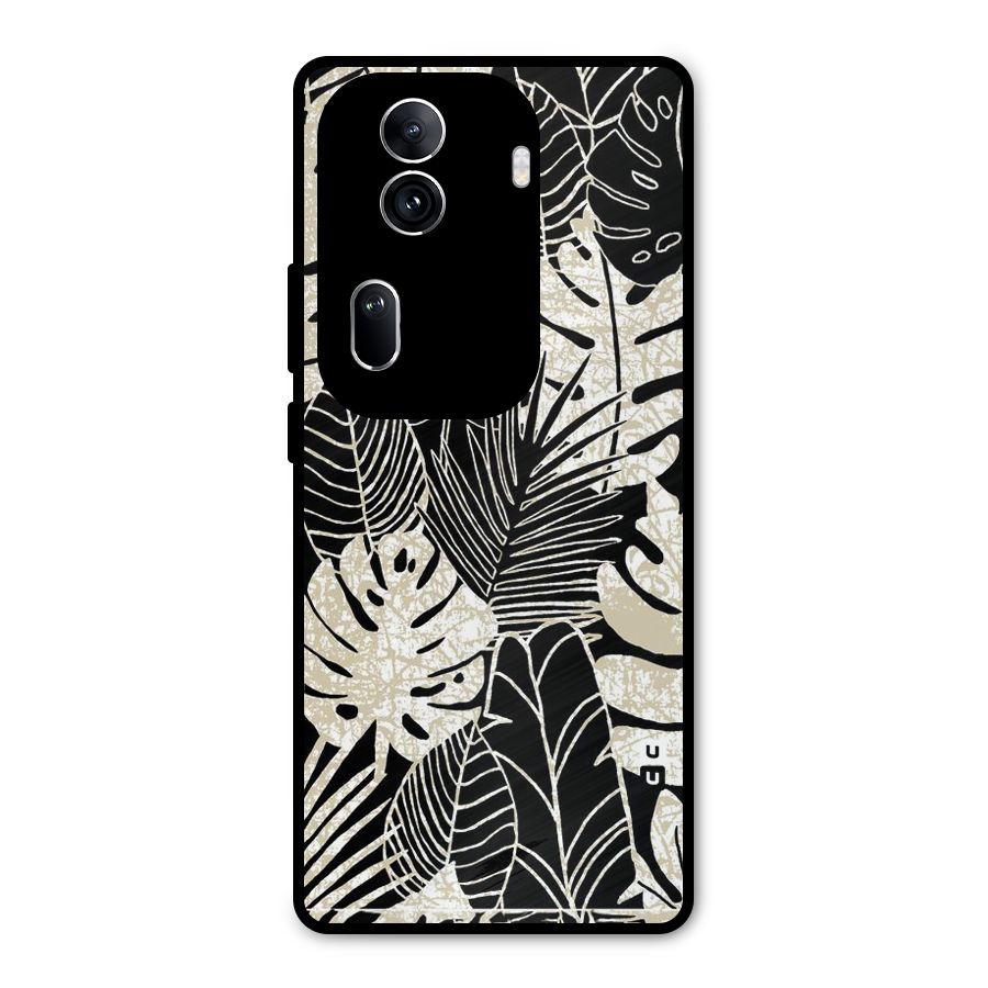 Leaf Pattern Metal Back Case for Oppo Reno11 Pro 5G