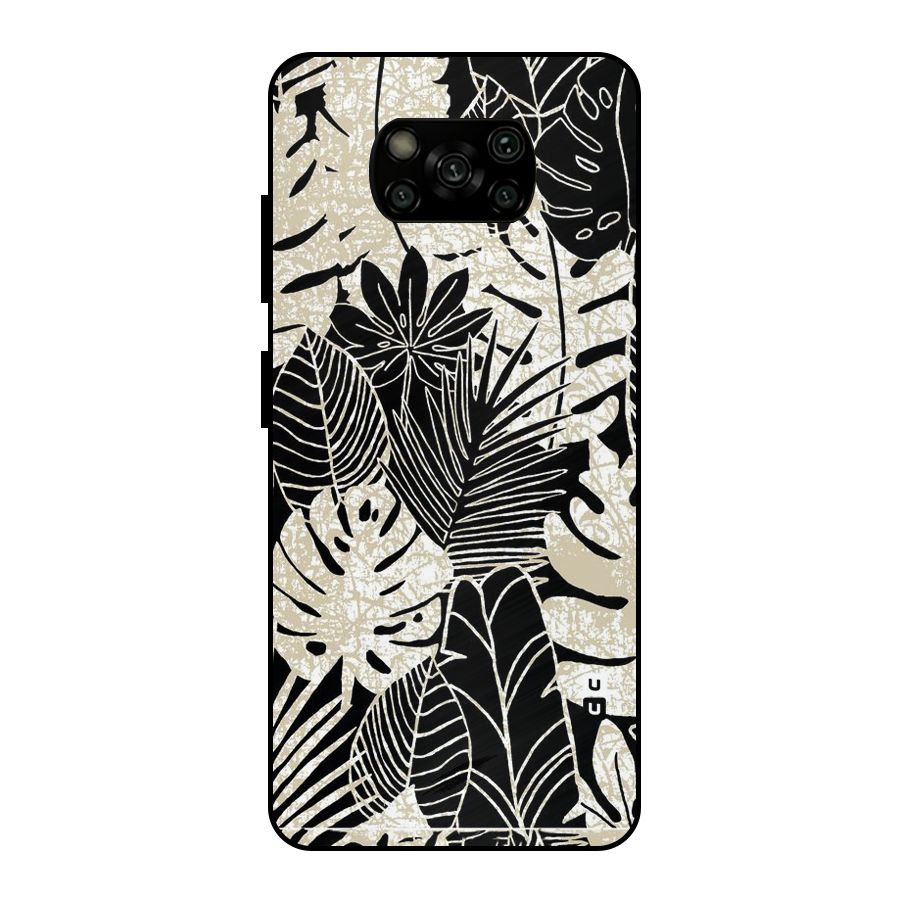 Leaf Pattern Metal Back Case for Poco X3